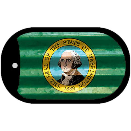 Washington Corrugated Flag Novelty Dog Tag Necklace DT-11988