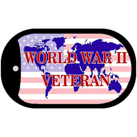 WW2 Veteran With American Flag Novelty Metal Dog Tag Necklace DT-119