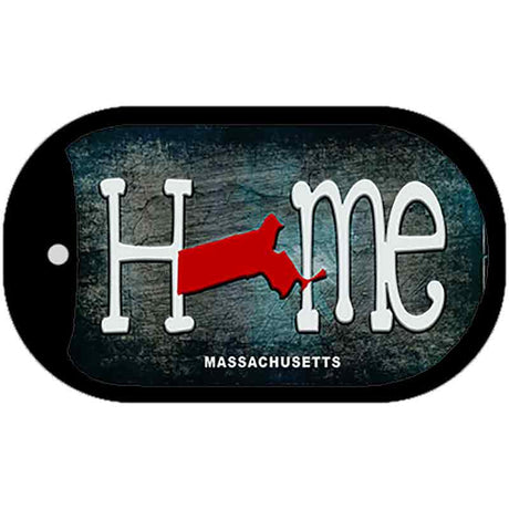 Massachusetts Home State Outline Novelty Dog Tag Necklace DT-12012