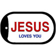 Jesus Loves You Novelty Metal Dog Tag Necklace DT-12044