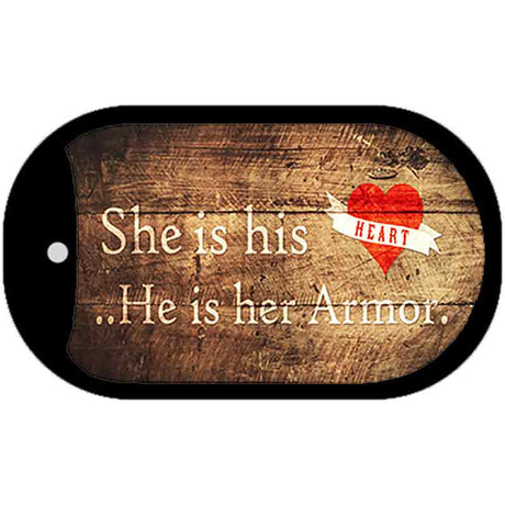 His Heart Her Armor Novelty Metal Dog Tag Necklace DT-12046