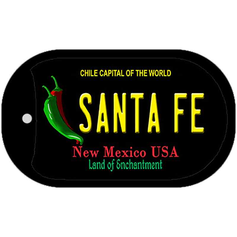 Santa Fe Black New Mexico Novelty Metal Dog Tag Necklace DT-12050