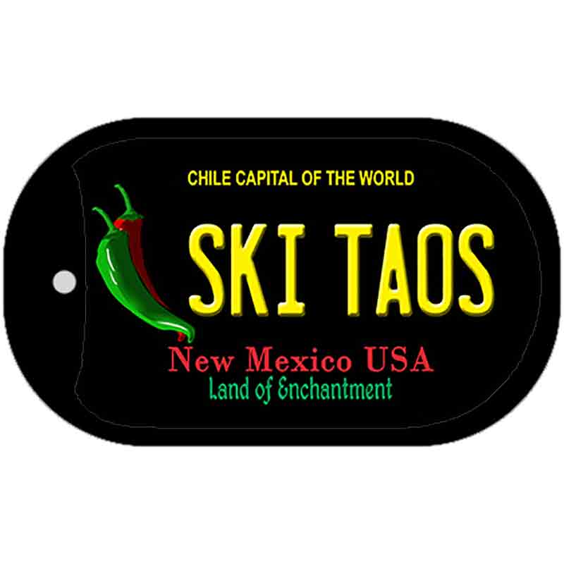 Ski Taos Black New Mexico Novelty Metal Dog Tag Necklace DT-12054