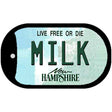 Milk New Hampshire State Novelty Metal Dog Tag Necklace DT-12074