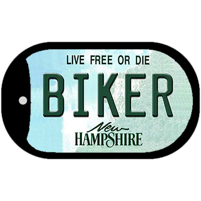 Biker New Hampshire State Novelty Metal Dog Tag Necklace DT-12080