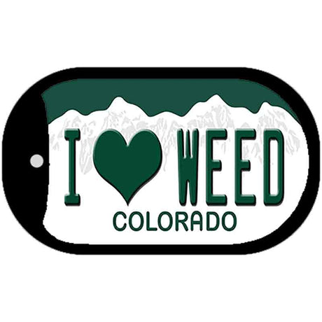 I Love Weed Colorado Novelty Metal Dog Tag Necklace DT-12156