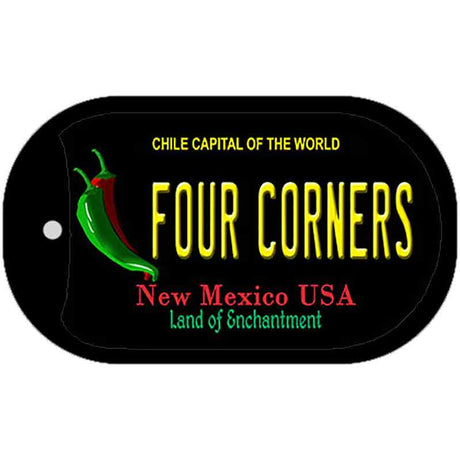 Four Corners New Mexico Black Novelty Metal Dog Tag Necklace DT-12178