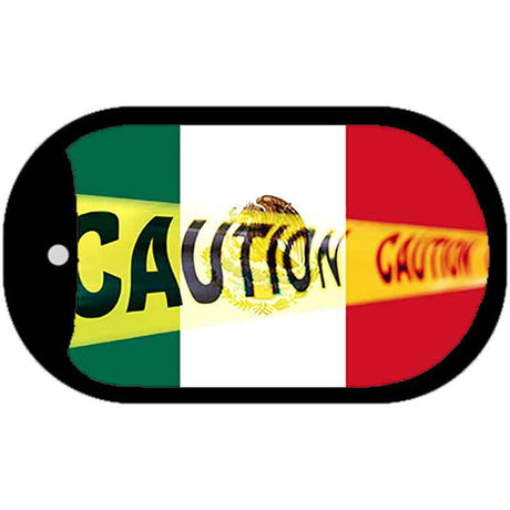 Caution Mexico Flag Novelty Metal Dog Tag Necklace DT-12188