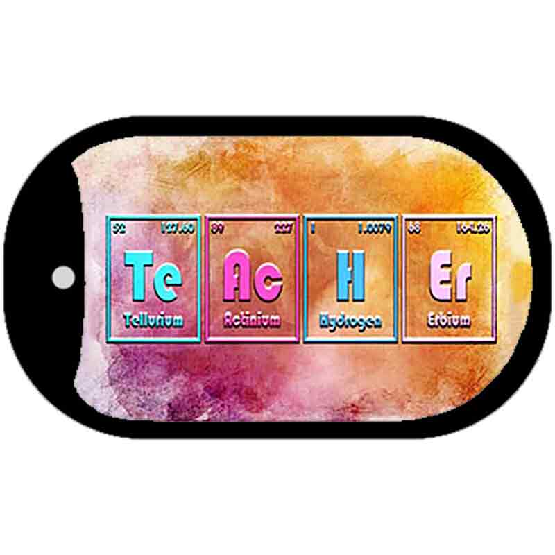 Teacher Periodic Table Novelty Metal Dog Tag Necklace DT-12190