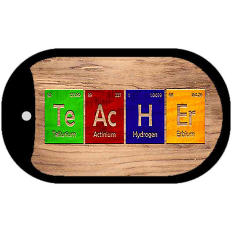 Teacher Periodic Table Wood Novelty Metal Dog Tag Necklace DT-12192