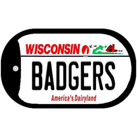 Badgers Wisconsin Novelty Metal Dog Tag Necklace DT-12207