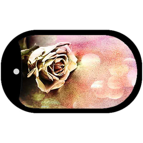 Watercolor Rose Novelty Metal Dog Tag Necklace DT-12214