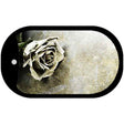 Black and White Rose Novelty Metal Dog Tag Necklace DT-12215