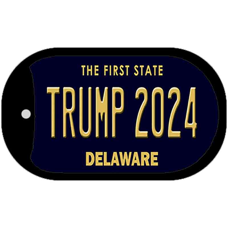 Trump 2024 Delaware Novelty Metal Dog Tag Necklace DT-12223