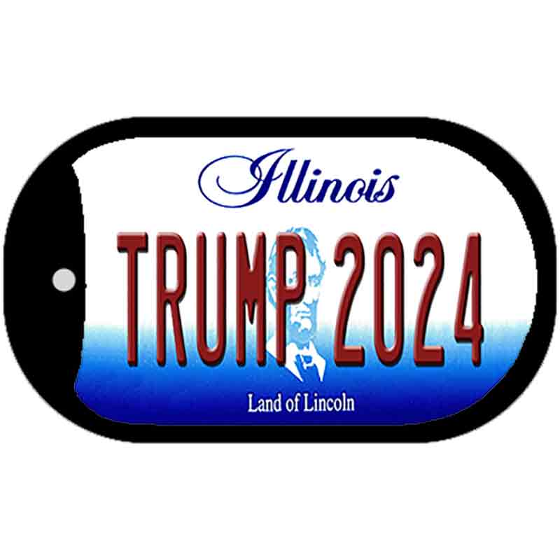 Trump 2024 Illinois Novelty Metal Dog Tag Necklace DT-12228