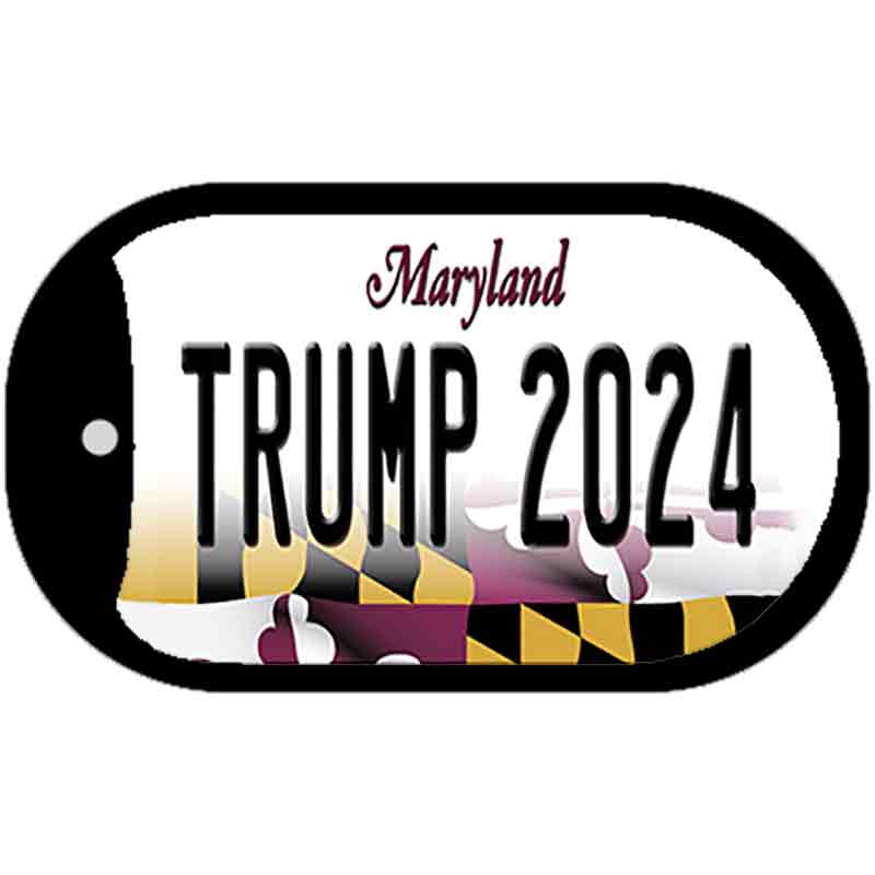 Trump 2024 Maryland Novelty Metal Dog Tag Necklace DT-12235