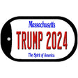 Trump 2024 Massachusetts Novelty Metal Dog Tag Necklace DT-12236