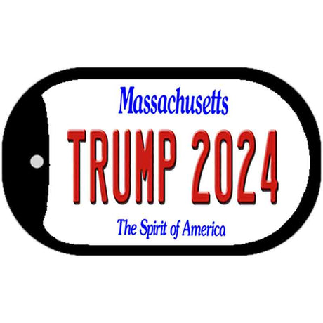 Trump 2024 Massachusetts Novelty Metal Dog Tag Necklace DT-12236