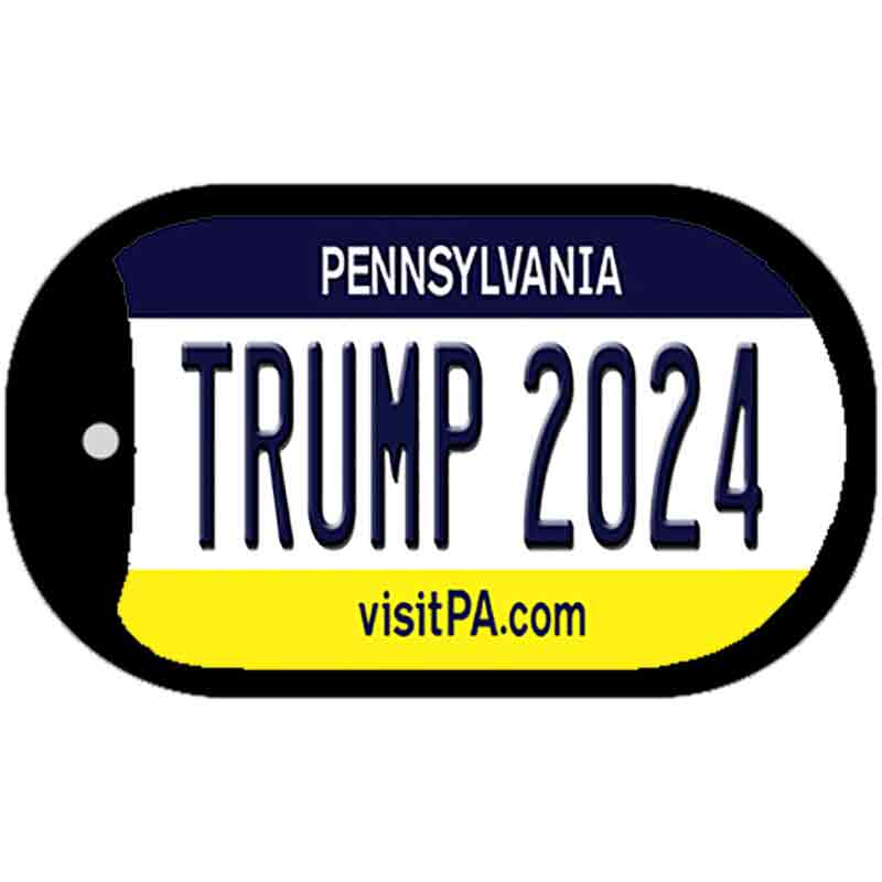 Trump 2024 Pennsylvania Novelty Metal Dog Tag Necklace DT-12251