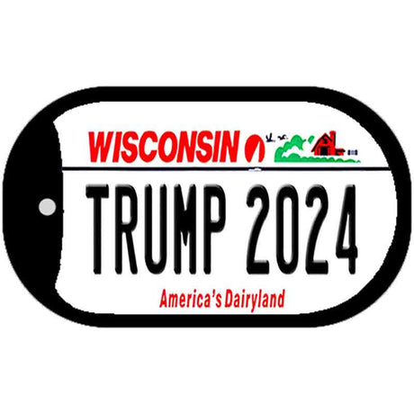 Trump 2024 Wisconsin Novelty Metal Dog Tag Necklace DT-12262