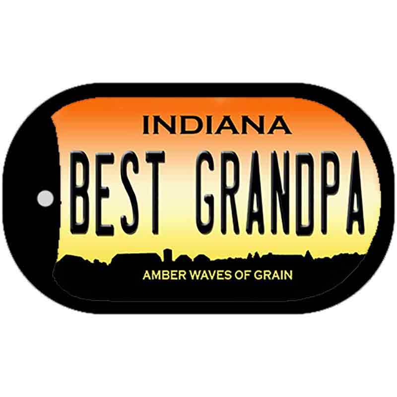 Best Grandpa Indiana Novelty Metal Dog Tag Necklace DT-12279