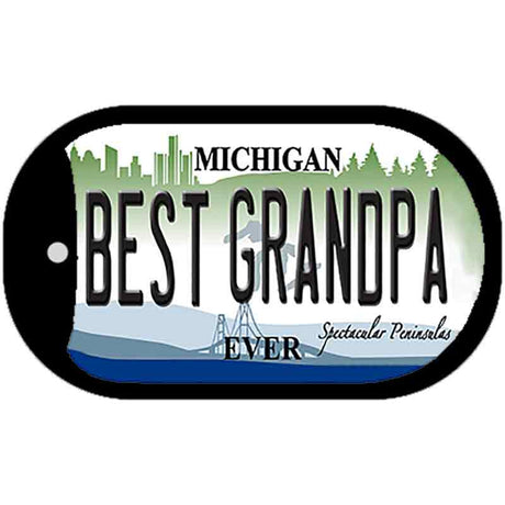 Michigan Best Grandpa Novelty Metal Dog Tag Necklace DT-12283