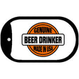 Genuine Beer Drinker Novelty Metal Dog Tag Necklace DT-1228