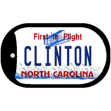 North Carolina Clinton Novelty Metal Dog Tag Necklace DT-12302