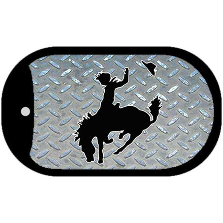 Bucking Bronco Diamond Novelty Metal Dog Tag Necklace DT-1230