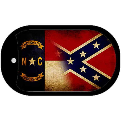 NC | Confederate Flag Novelty Metal Dog Tag Necklace