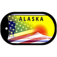 Alaska with American Flag Novelty Metal Dog Tag Necklace DT-12330