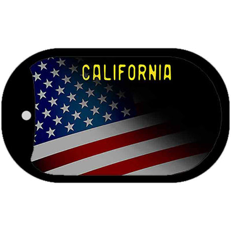 California with American Flag Novelty Metal Dog Tag Necklace DT-12333