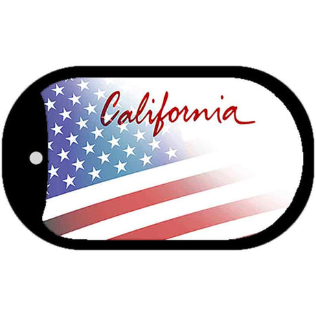 California with American Flag Novelty Metal Dog Tag Necklace DT-12334