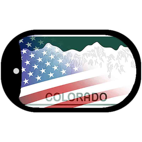 Colorado with American Flag Novelty Metal Dog Tag Necklace DT-12335