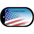 Connecticut with American Flag Novelty Metal Dog Tag Necklace DT-12336