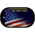 Delaware with American Flag Novelty Metal Dog Tag Necklace DT-12337