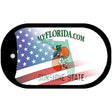 Florida with American Flag Novelty Metal Dog Tag Necklace DT-12338
