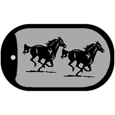 Running Horses Novelty Metal Dog Tag Necklace DT-1233