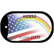 Hawaii with American Flag Novelty Metal Dog Tag Necklace DT-12340