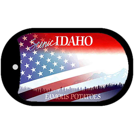 Idaho with American Flag Novelty Metal Dog Tag Necklace DT-12341