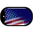 Indiana with American Flag Novelty Metal Dog Tag Necklace DT-12343