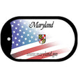 Maryland with American Flag Novelty Metal Dog Tag Necklace DT-12349