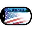 Minnesota with American Flag Novelty Metal Dog Tag Necklace DT-12352