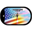 Mississippi with American Flag Novelty Metal Dog Tag Necklace DT-12353