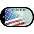 New Hampshire with American Flag Novelty Metal Dog Tag Necklace DT-12358