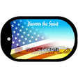 North Dakota with American Flag Novelty Metal Dog Tag Necklace DT-12363