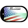 Tennessee with American Flag Novelty Metal Dog Tag Necklace DT-12371