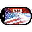 Utah with American Flag Novelty Metal Dog Tag Necklace DT-12373