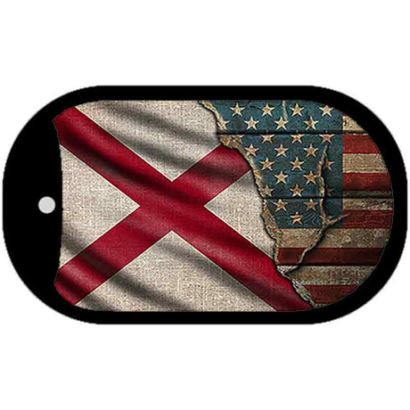 Alabama/American Flag Novelty Metal Dog Tag Necklace DT-12380