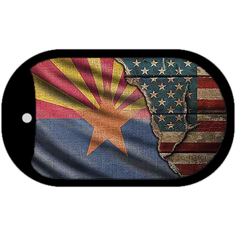 Arizona/American Flag Novelty Metal Dog Tag Necklace DT-12382